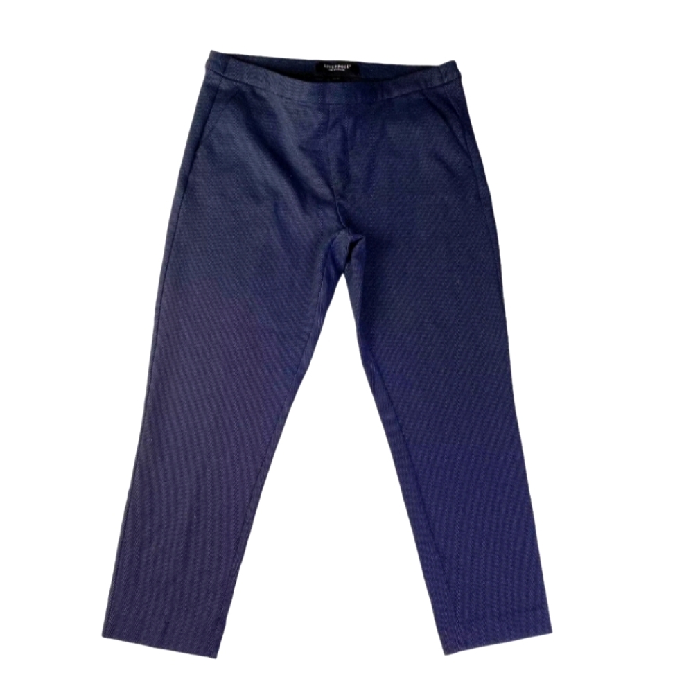 Liverpool Navy Blue White Micro Dot Knit Trouser